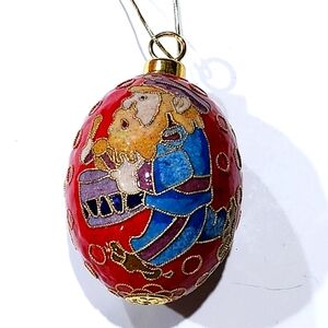 Cloisonne Puffy Oval Ornament Drummer Soldier Christmas Ornament Kitty Keller